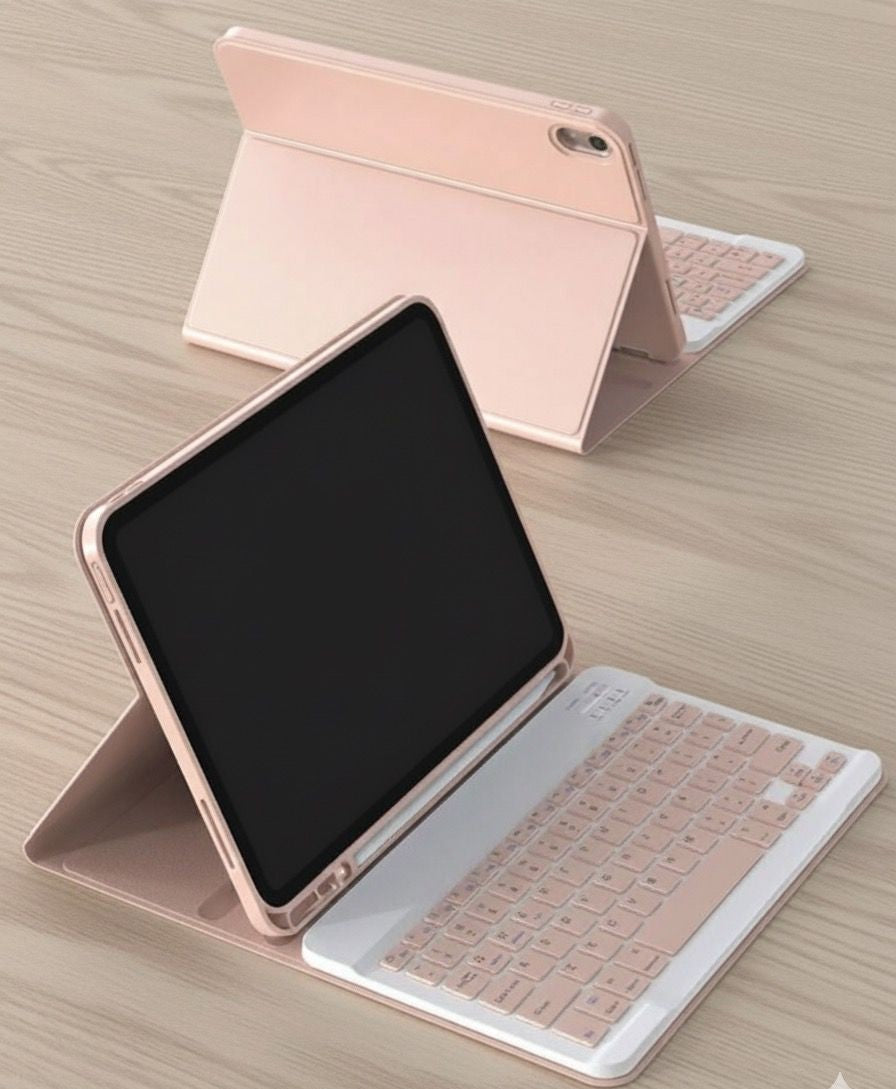 Ipad Case with Detachable Bluetooth Keyboard and Mouse